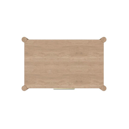 Light-Tone Rubberwood Nightstand with Oak Veneer and Modern Drawer Design