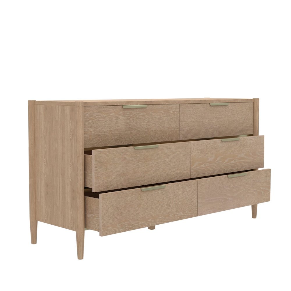 Light Wood Dresser with Modern Contemporary Design and Spacious Drawers