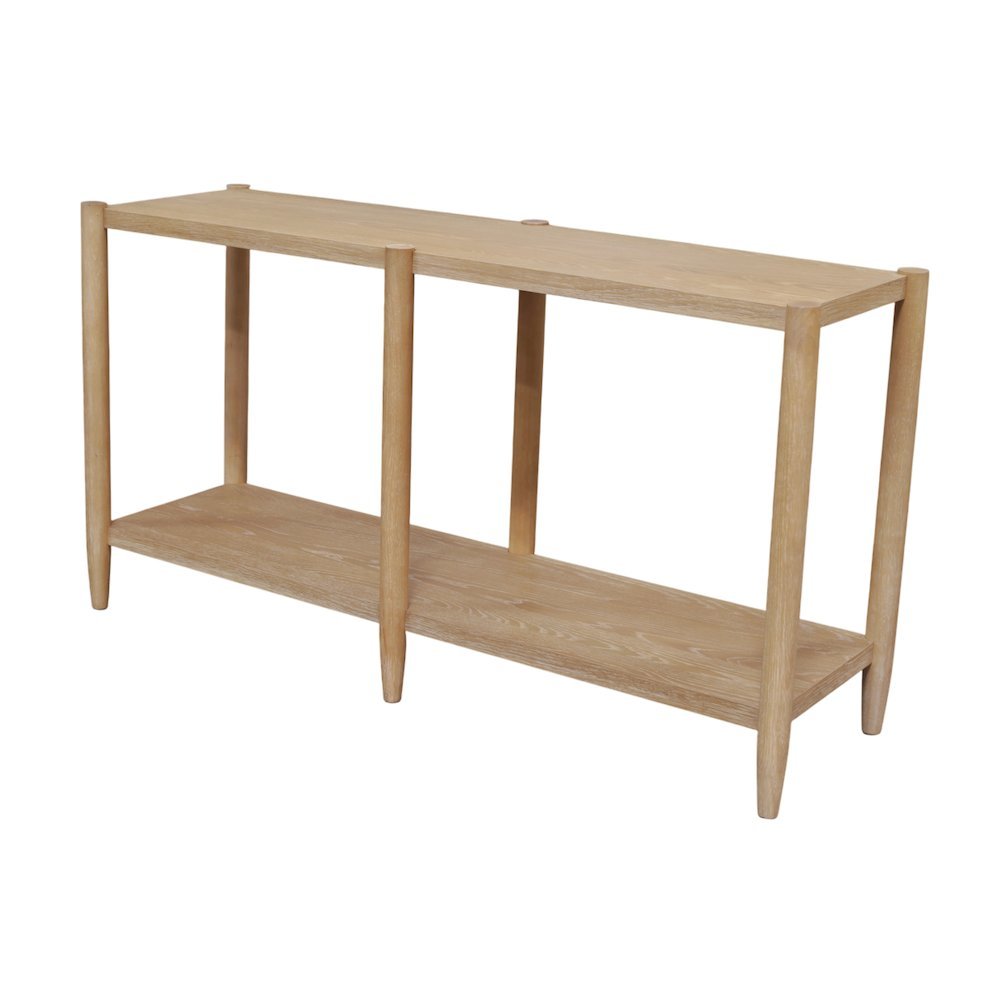 Light Wood Finish Console Table with Modern Contemporary Design and Stable Base