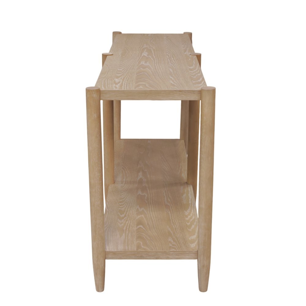 Light Wood Finish Console Table with Modern Contemporary Design and Stable Base