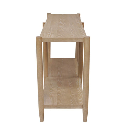 Light Wood Finish Console Table with Modern Contemporary Design and Stable Base