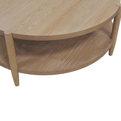 Neutral Round Coffee Table with Modern Contemporary Design and Sturdy Build