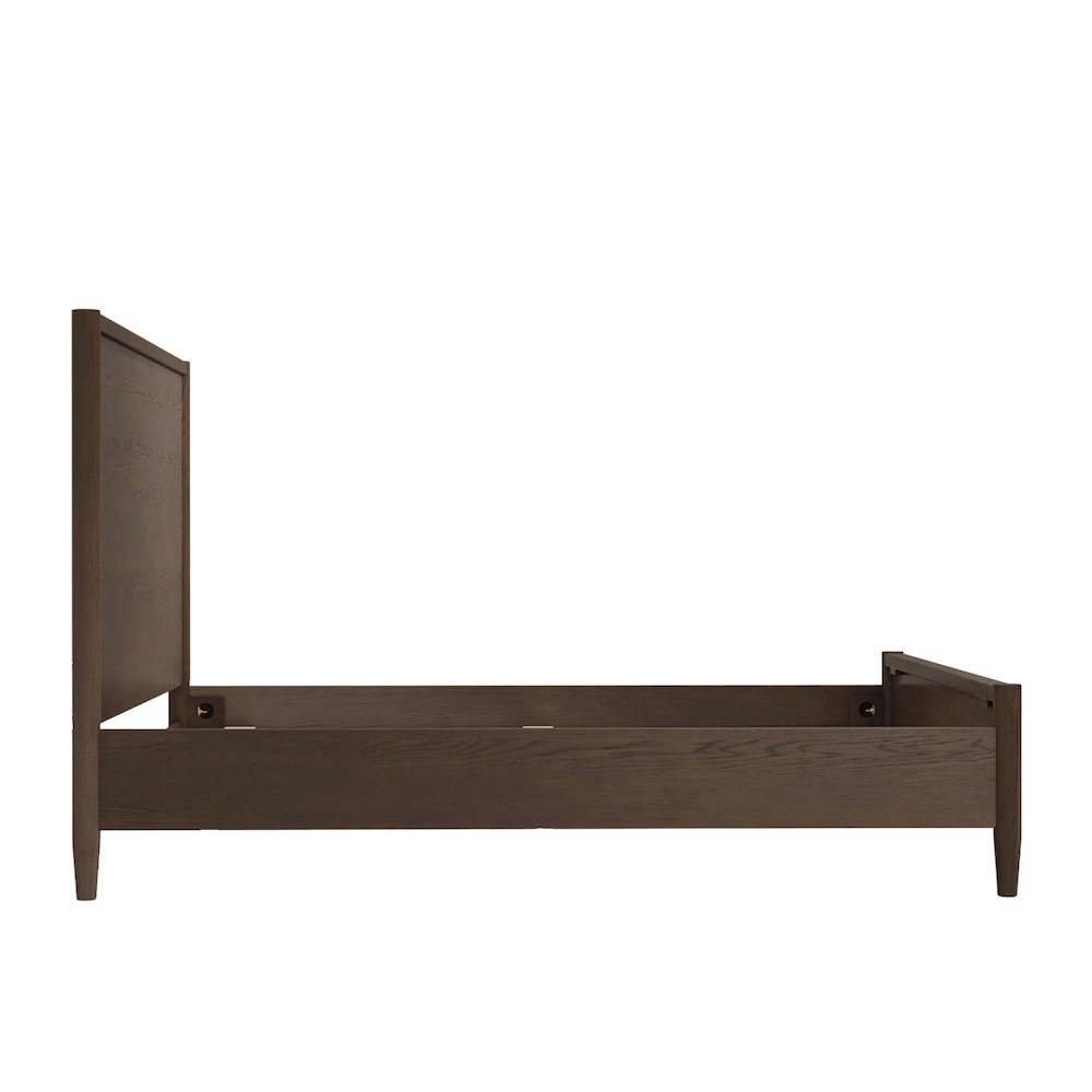Walnut Queen Panel Bed with Modern Contemporary Design and Sturdy Frame