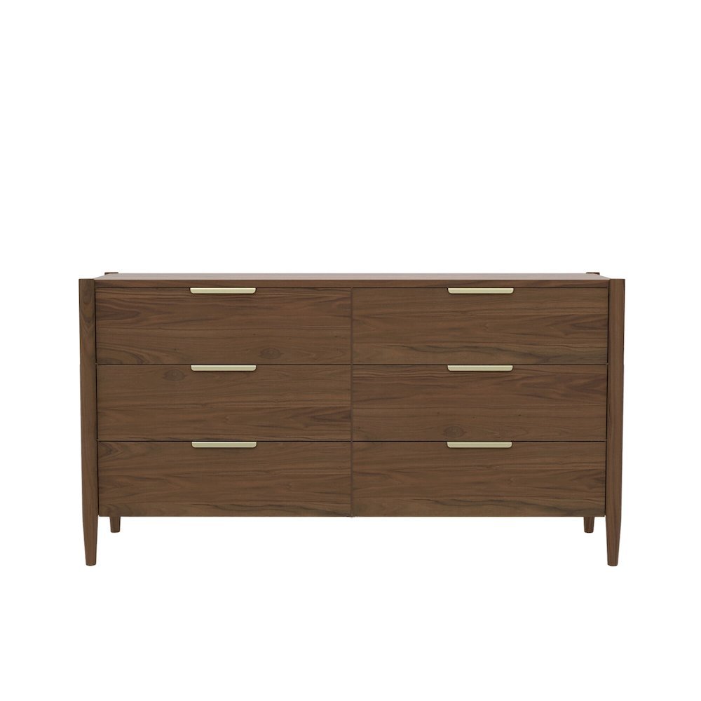 Walnut Modern Contemporary Dresser with Spacious Drawers and Sleek Design