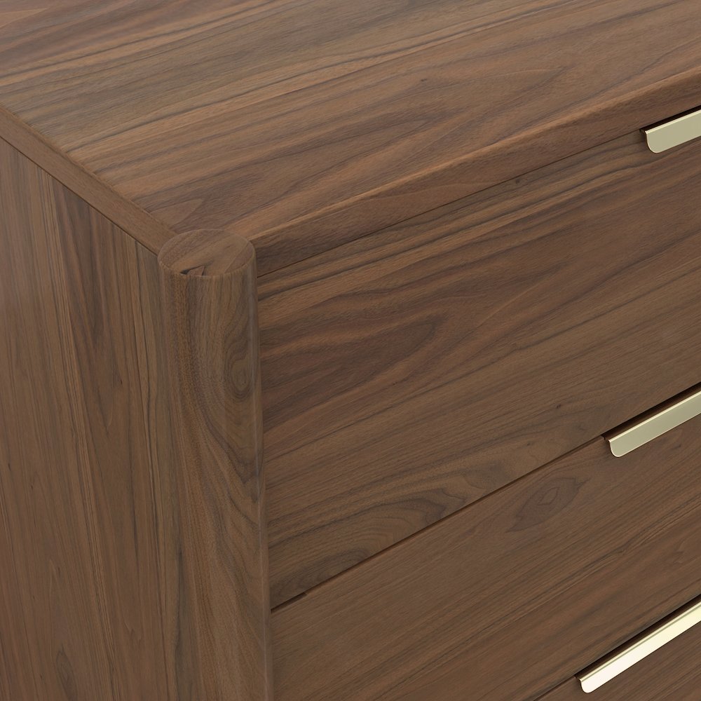 Walnut Modern Contemporary Dresser with Spacious Drawers and Sleek Design
