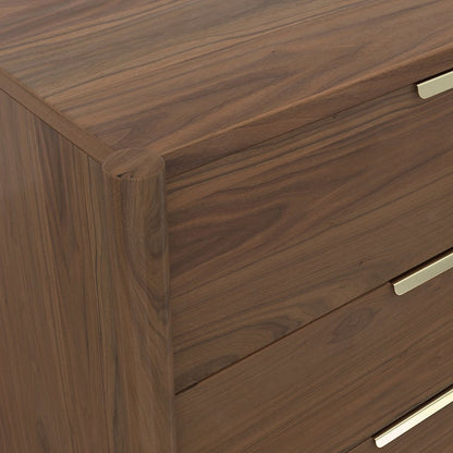 Walnut Modern Contemporary Dresser with Spacious Drawers and Sleek Design