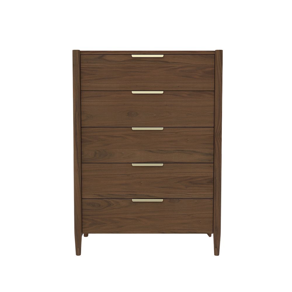 Walnut Accent Chest with Modern Contemporary Design and Spacious Drawer