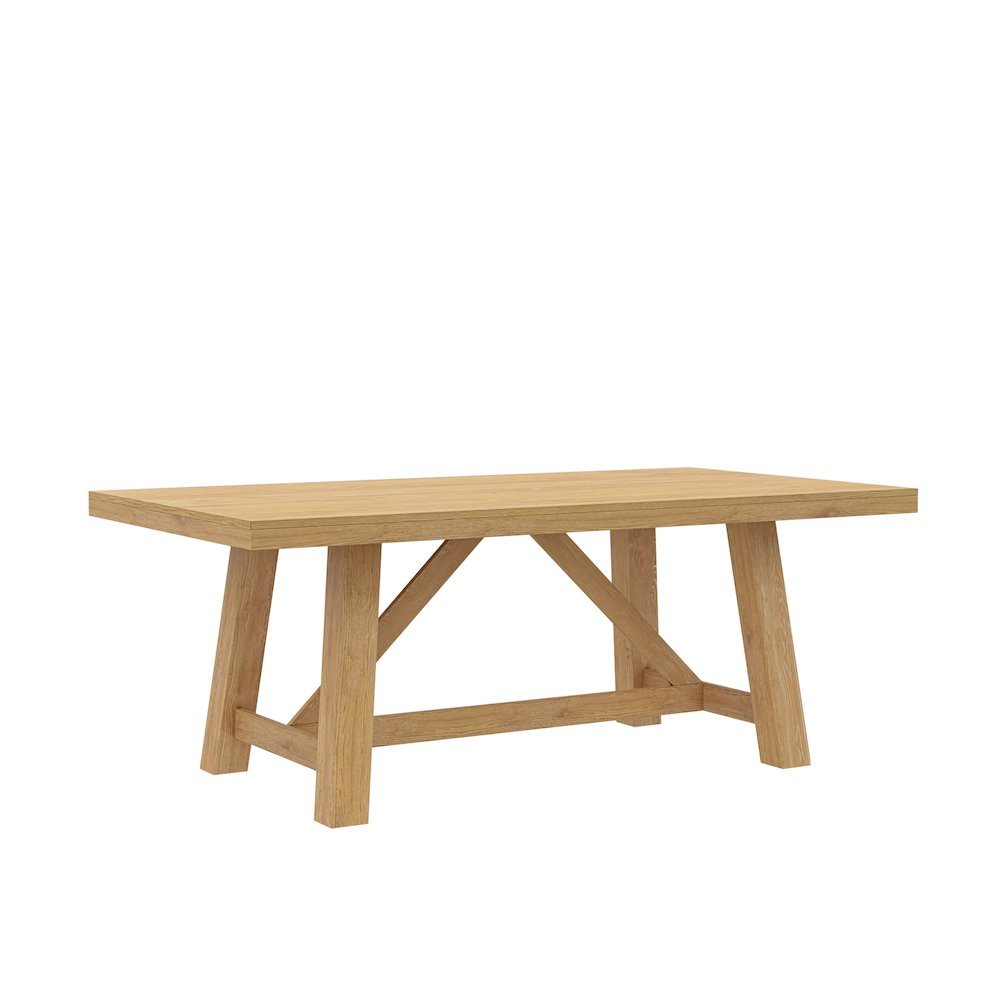 Light Wood Dining Table with Modern Farmhouse Design and Sturdy Build