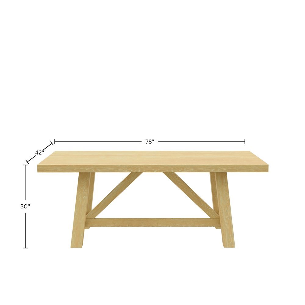 Light Wood Dining Table with Modern Farmhouse Design and Sturdy Build