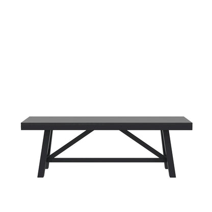 Black Modern Farmhouse Dining Bench with Sturdy Frame and Comfortable Seating