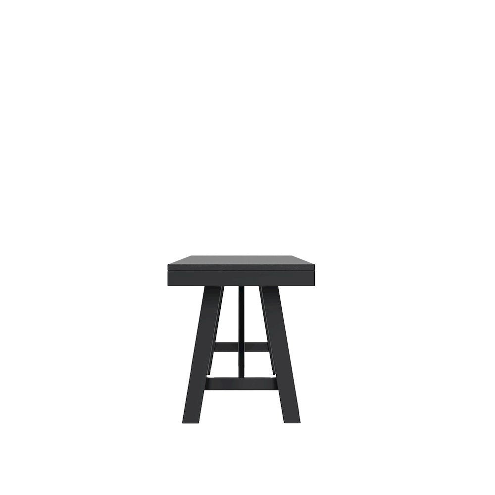 Black Modern Farmhouse Dining Bench with Sturdy Frame and Comfortable Seating