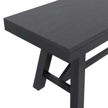 Black Modern Farmhouse Dining Bench with Sturdy Frame and Comfortable Seating