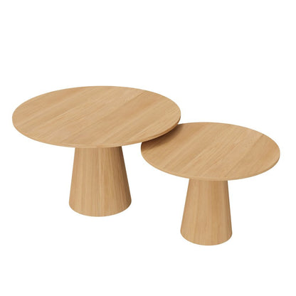 Warm Wood Modern Coffee Table with Floor Clearance and Single-Piece Design