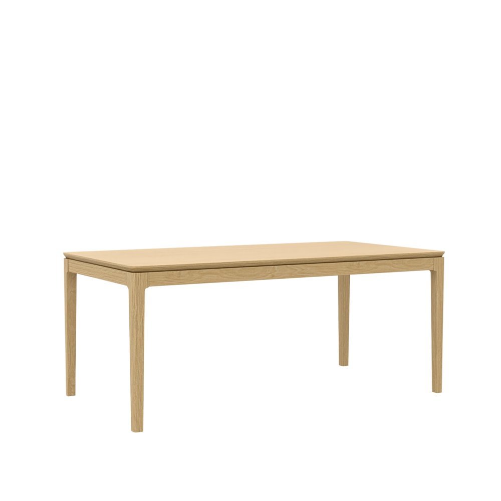 Rectangular Light Oak Dining Table Modern Design Single Piece Wood