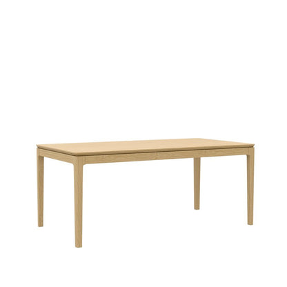 Rectangular Light Oak Dining Table Modern Design Single Piece Wood