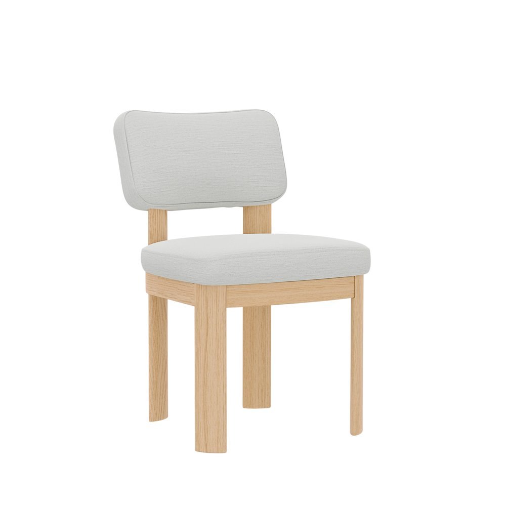 Light Oak Side Chairs Set of 2 with Upholstered Seats and Modern Design