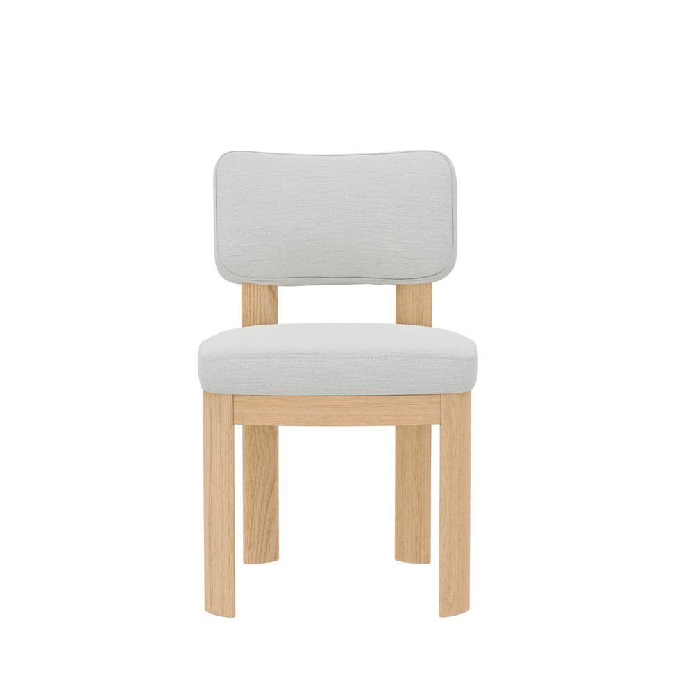 Light Oak Side Chairs Set of 2 with Upholstered Seats and Modern Design