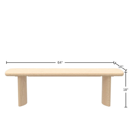 Light Oak Modern Dining Bench with Sturdy Frame and Comfortable Seating
