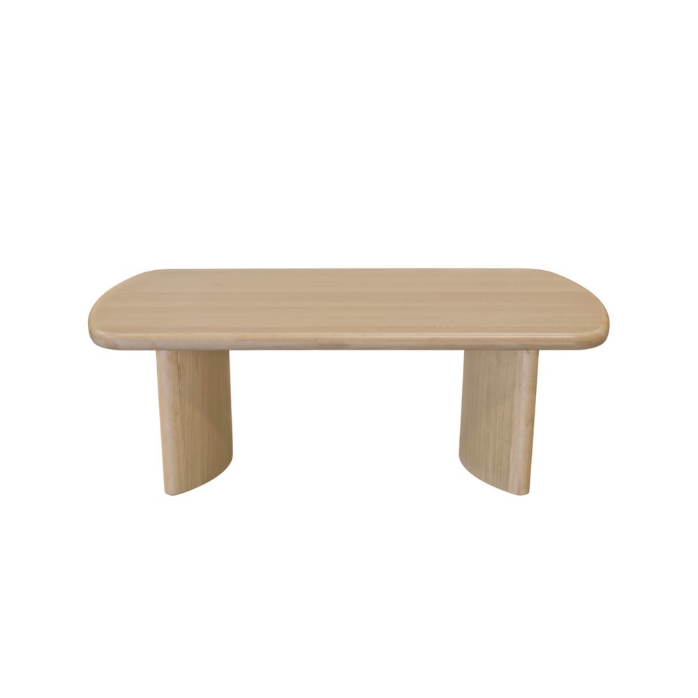 Light Oak Modern Coffee Table with Single Piece Design and Sturdy Legs