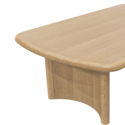Light Oak Modern Coffee Table with Single Piece Design and Sturdy Legs