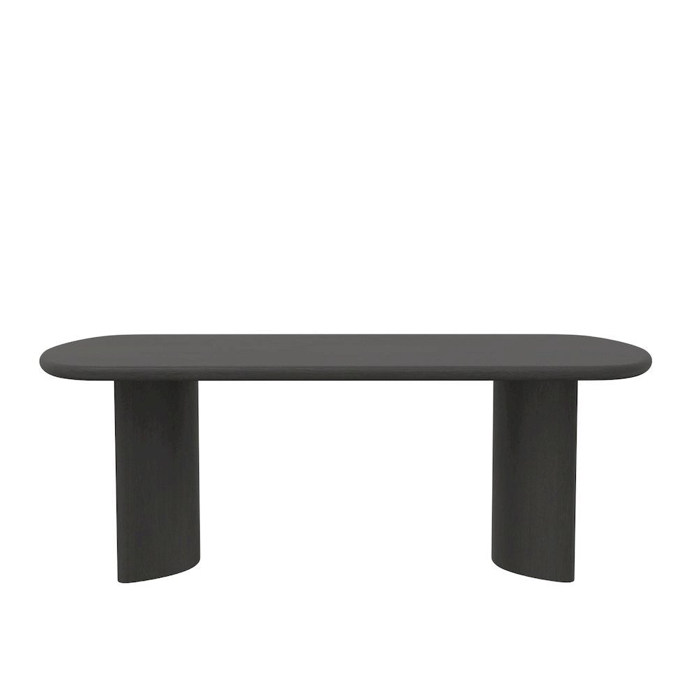 Dining Table Black Modern Design Durable Construction Solid Wood Surface