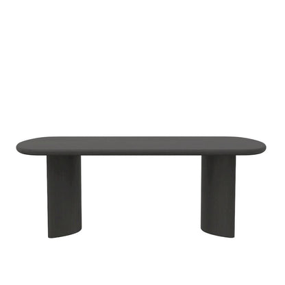 Dining Table Black Modern Design Durable Construction Solid Wood Surface