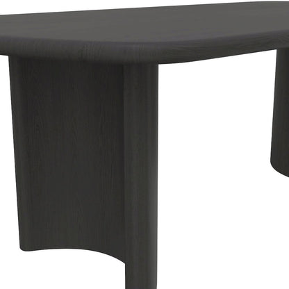 Dining Table Black Modern Design Durable Construction Solid Wood Surface