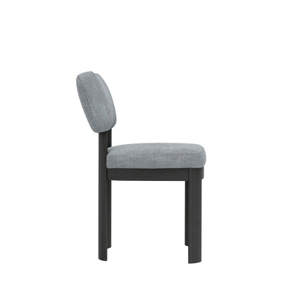 Black Upholstered Side Chairs Set of 2 with Modern Design