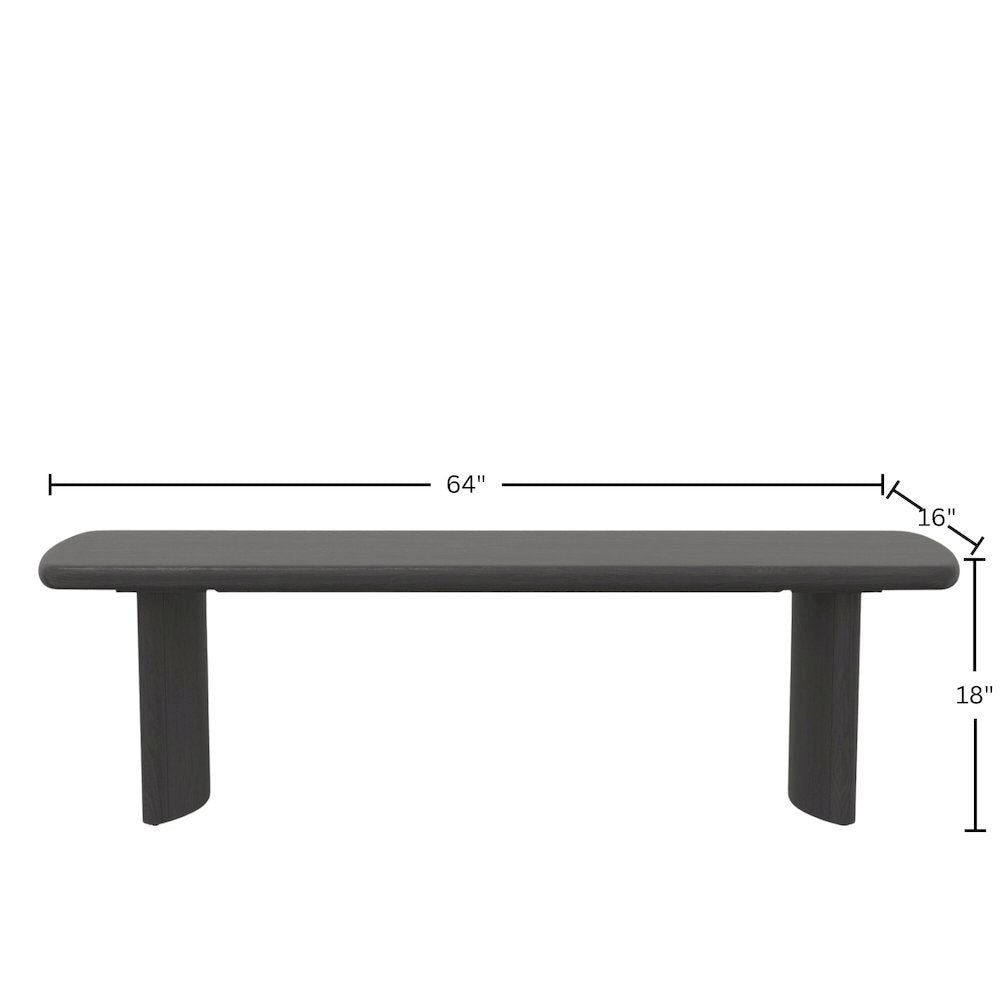 Black Modern Dining Bench with Sturdy Frame and Comfortable Seating