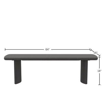 Black Modern Dining Bench with Sturdy Frame and Comfortable Seating