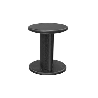 Black Modern End Table with Bottom Shelf and Curved Middle Area
