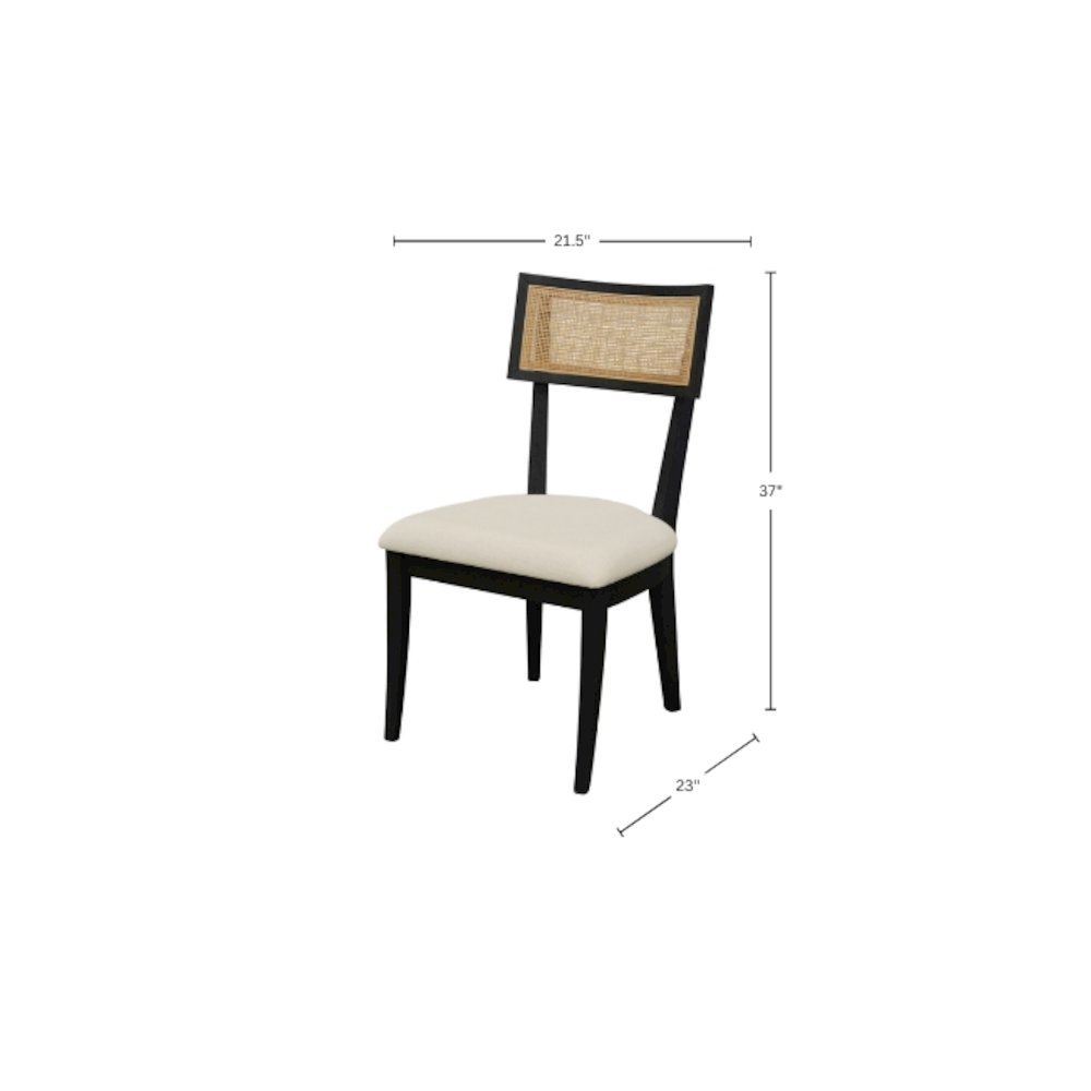 Transitional Upholstered Side Chairs Set of 2 with Cushioned Seats