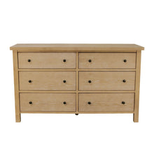 Six Drawer Dresser in Neutral Finish with Modern Farmhouse Style