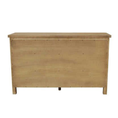 Six Drawer Dresser in Neutral Finish with Modern Farmhouse Style