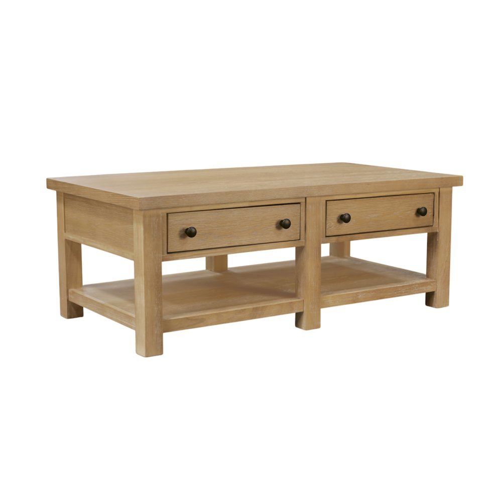 Modern Farmhouse Coffee Table with Sturdy Construction and Single Piece Design