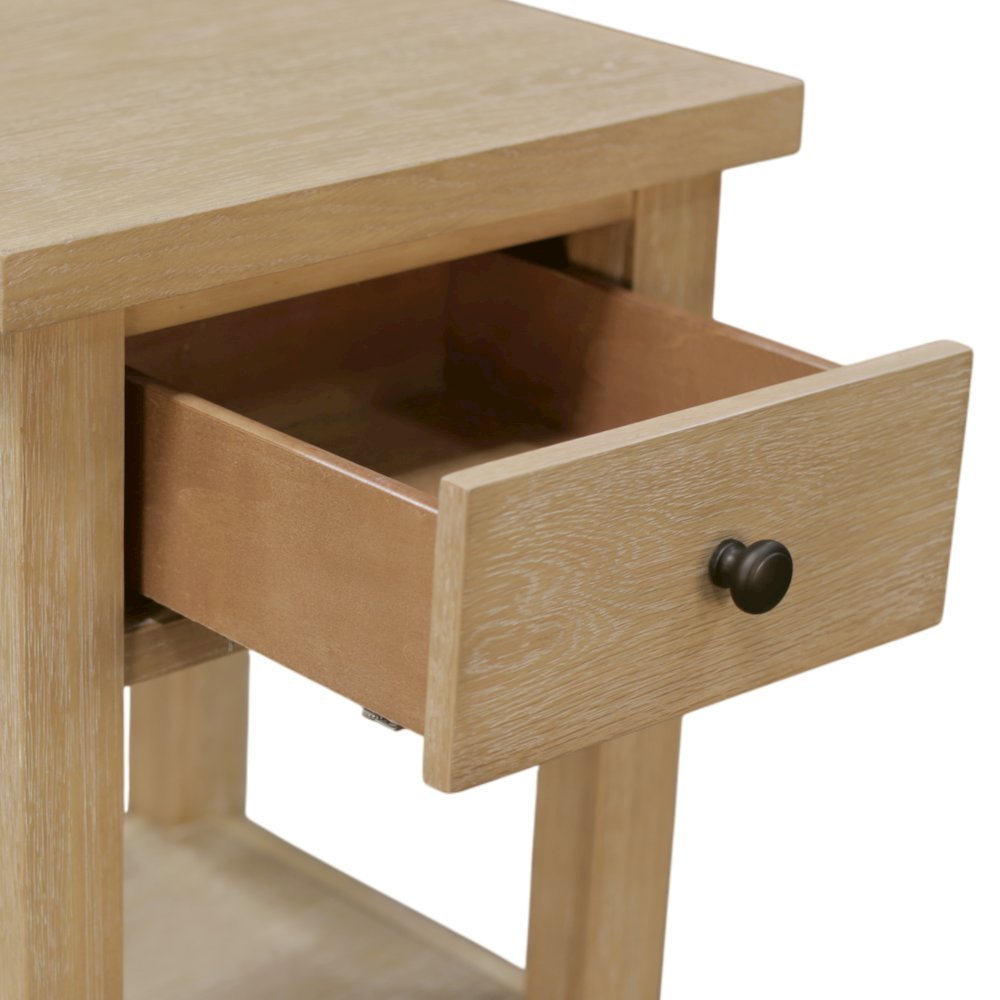 Modern Farmhouse End Table with Sturdy Construction and Versatile Design