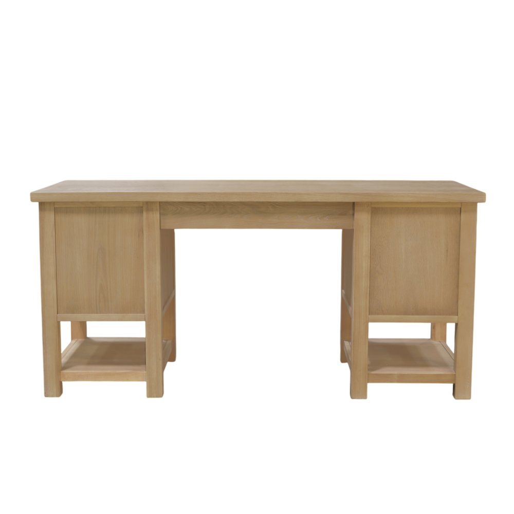 Light Wood Office Desk with Modern Farmhouse Style and Spacious Work Surface
