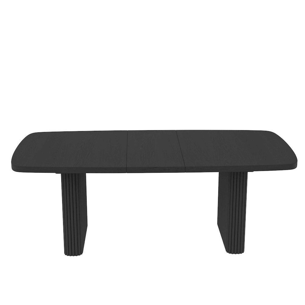 Rectangular Black Dining Table with Adjustable Height and Modern Design
