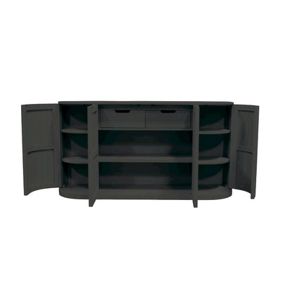 Black Modern Sideboard with Drawers and Spacious Storage Space