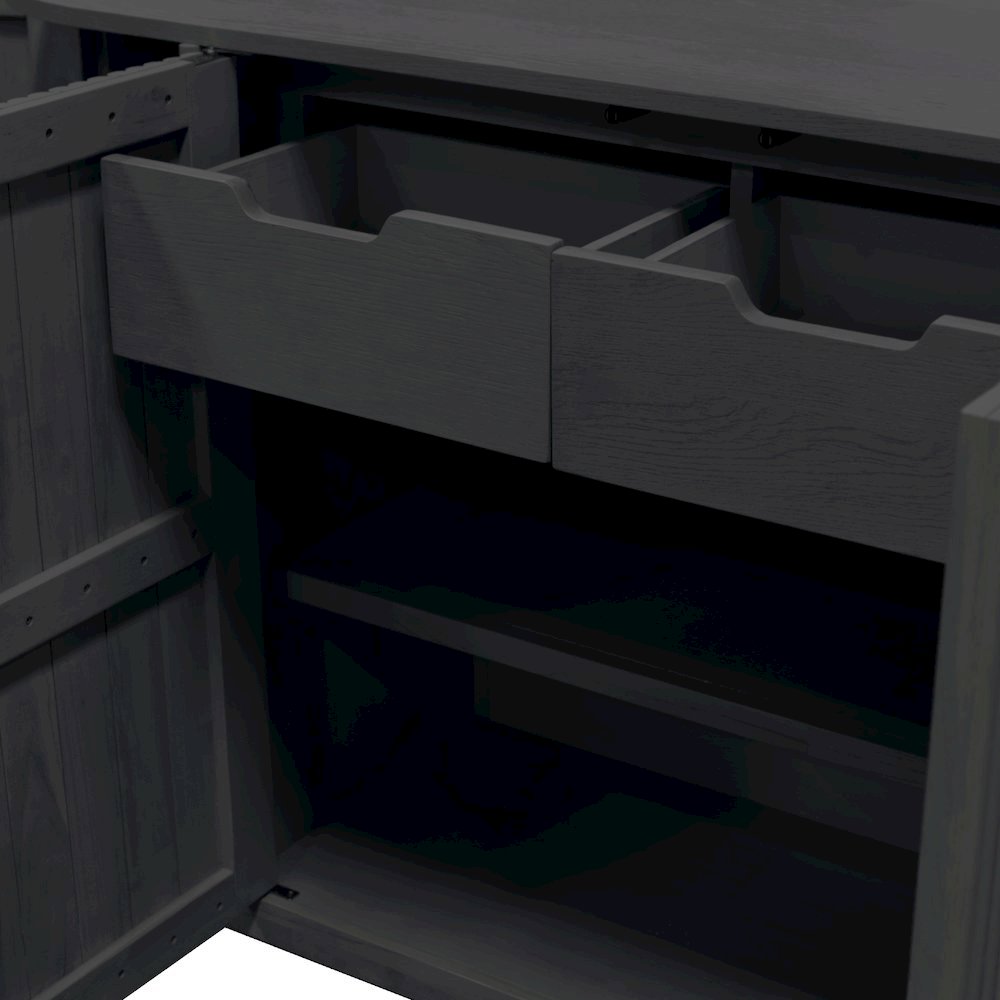 Black Modern Sideboard with Drawers and Spacious Storage Space