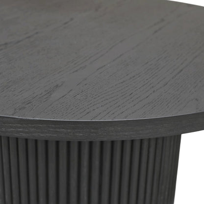 Black Round Cocktail Table with Modern Design and Sturdy Base Finish