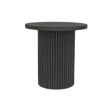 Black Round End Table with Modern Design and Thick Tabletop