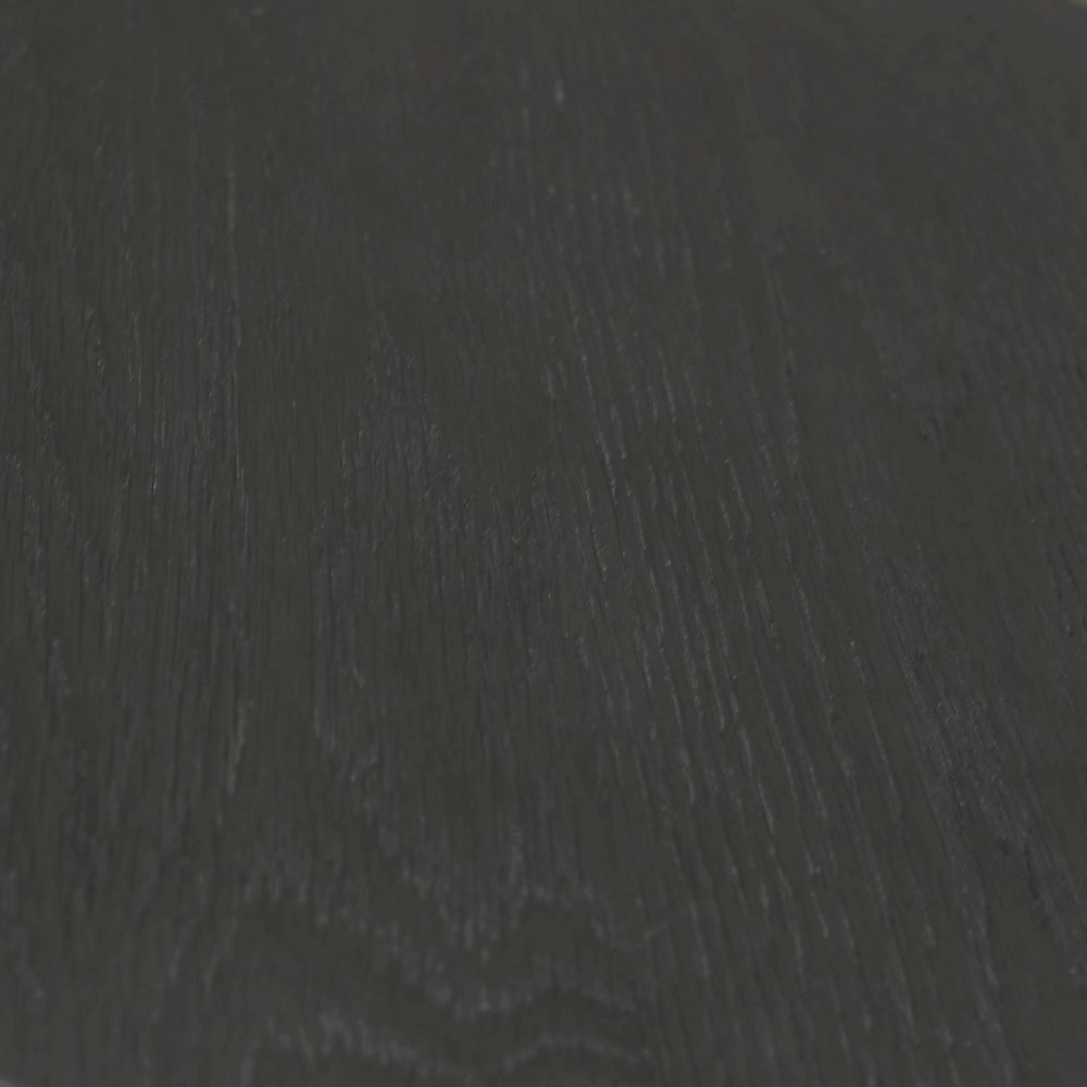 Black Round End Table with Modern Design and Thick Tabletop