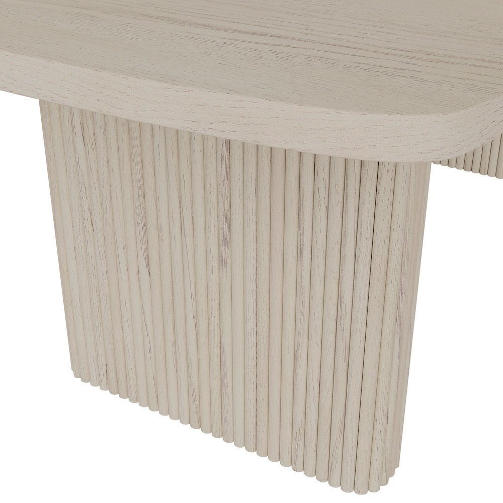 White Wash Rectangular Dining Table with Adjustable Height and Modern Design