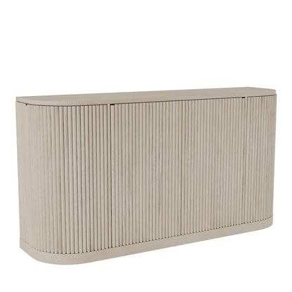 White Wash Sideboard with Drawers Modern Design Single Piece Storage