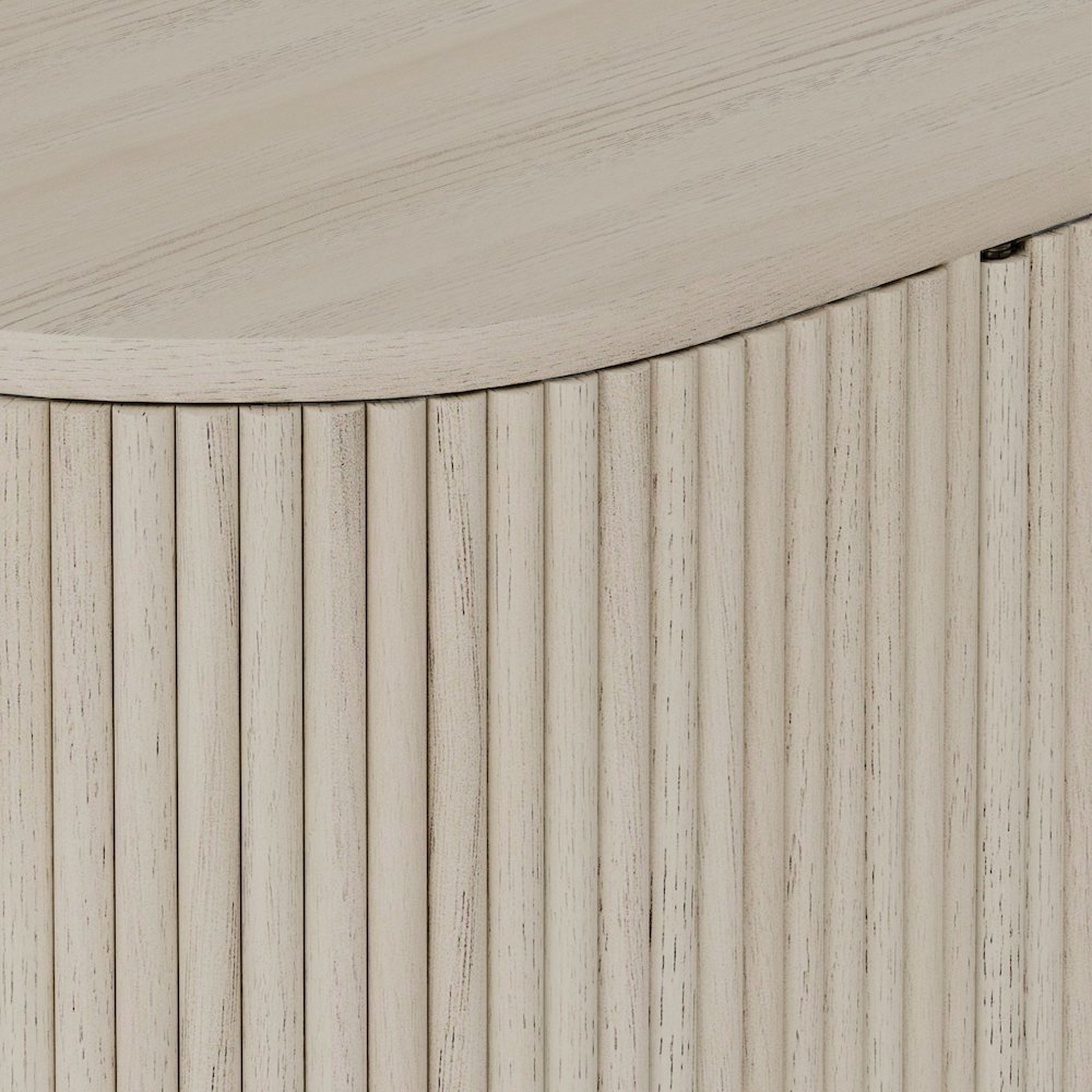 White Wash Sideboard with Drawers Modern Design Single Piece Storage