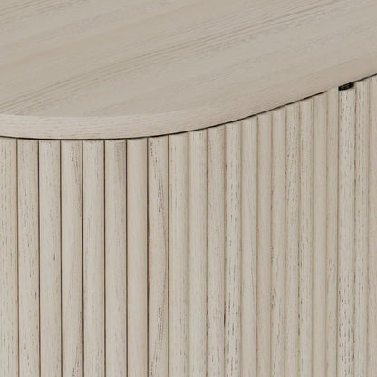 White Wash Sideboard with Drawers Modern Design Single Piece Storage