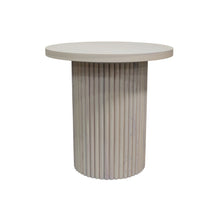 White Wash Round End Table with Modern Design and Sturdy Construction