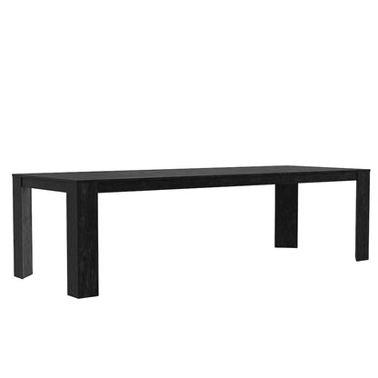 Extension Dining Table Black Adjustable Height with Sturdy Legs