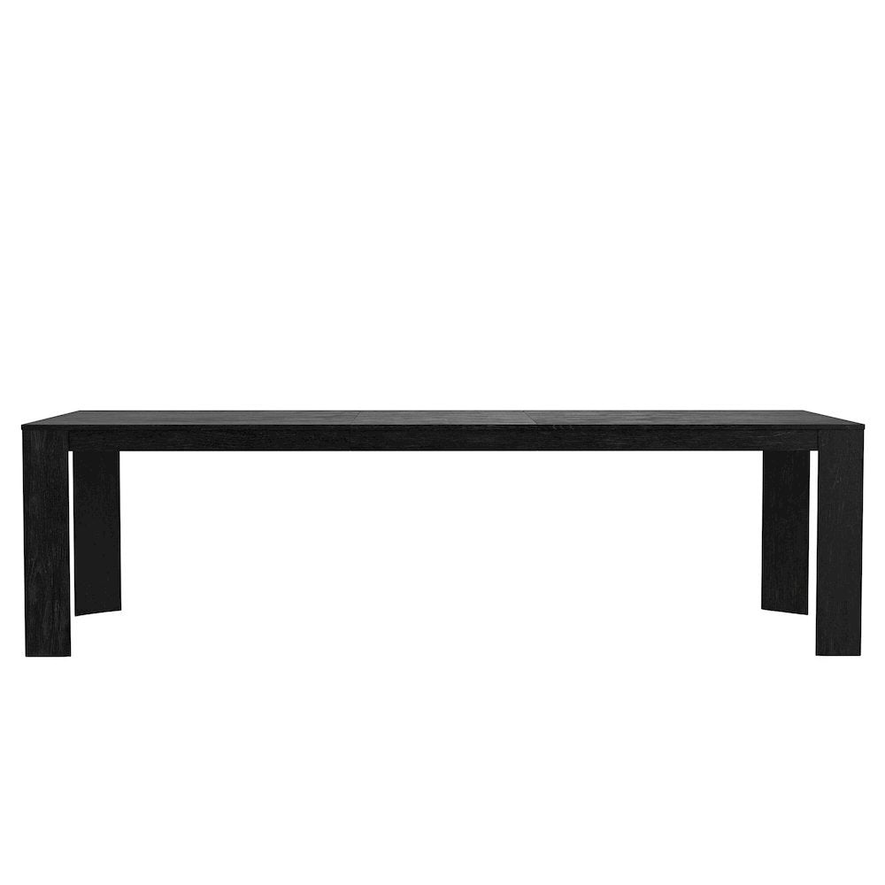 Extension Dining Table Black Adjustable Height with Sturdy Legs